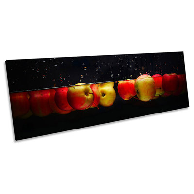 Floating Red Apples Kitchen Panoramic - Wrapped Canvas Panoramic Print