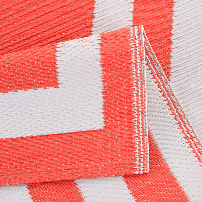 Tapis géométrique orange / blanc Aube, Rectangle 8 pi x 10 pi