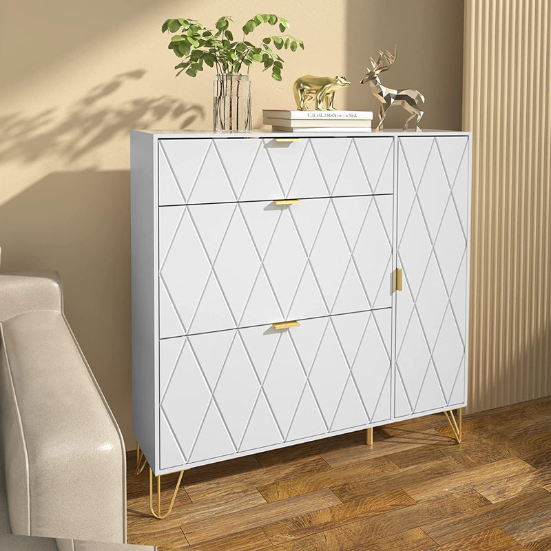 Marable 16 - Pair Shoe Storage Cabinet, White
