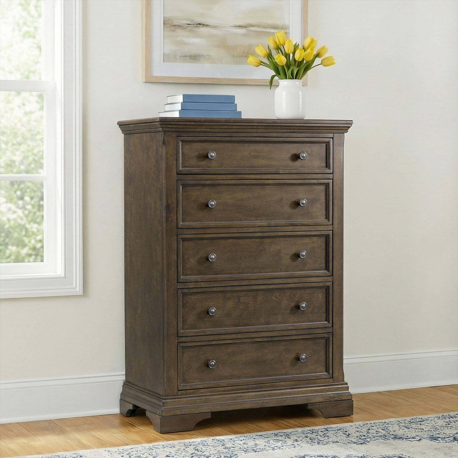 Shayla Kids 5 - Drawer Dresser, Rosewood