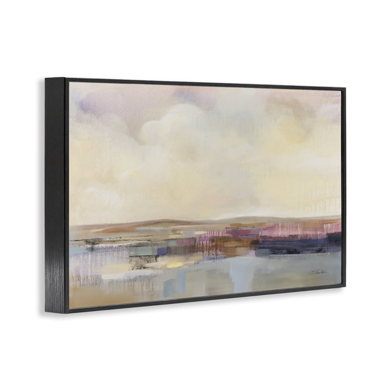  «Billowing Clouds Abstraction», estampe numérique par Silvia Vassileva, H 12 po x l 18 po, Giclée encadrée noir minuit