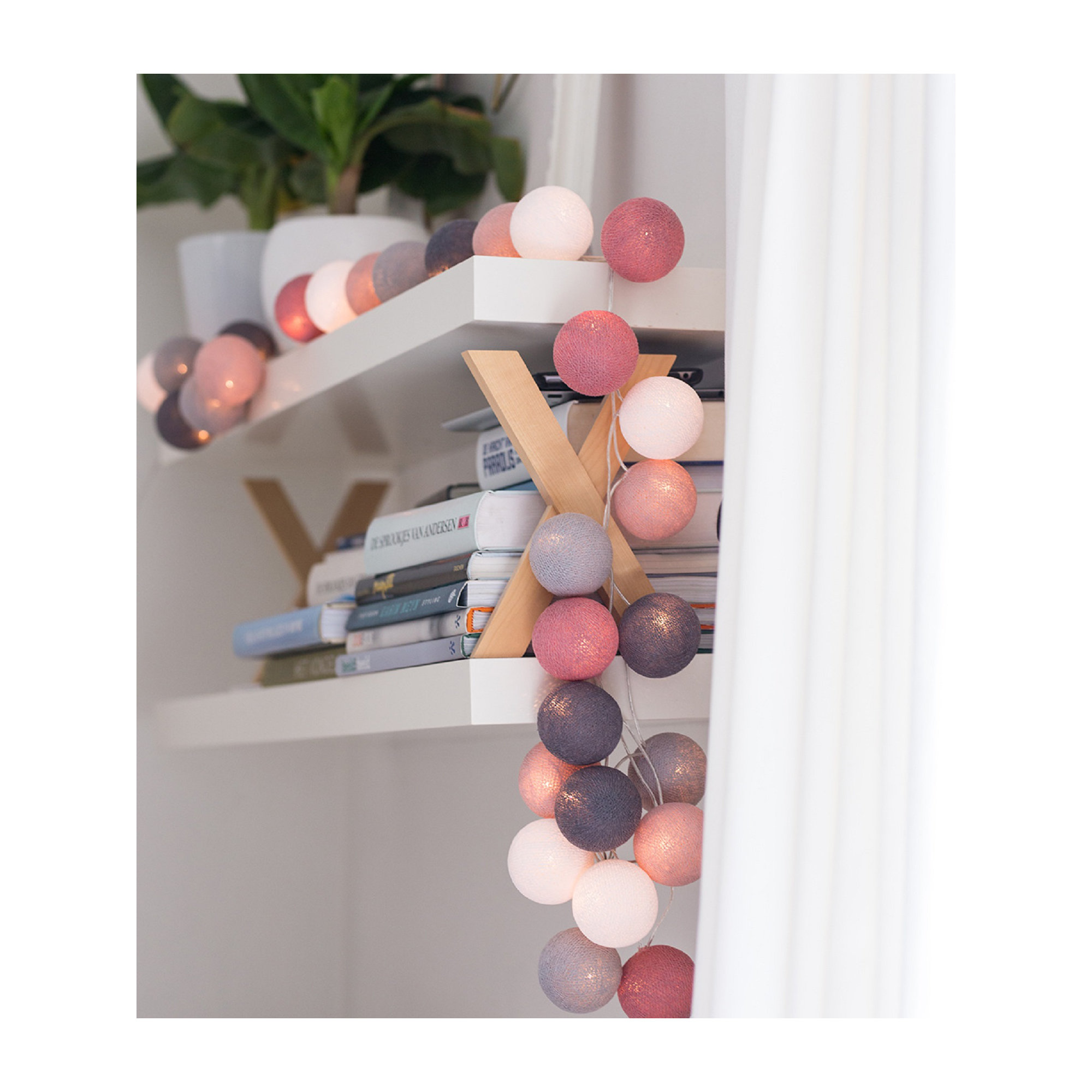 219'' Globe String Lights, Pink/Mint/White