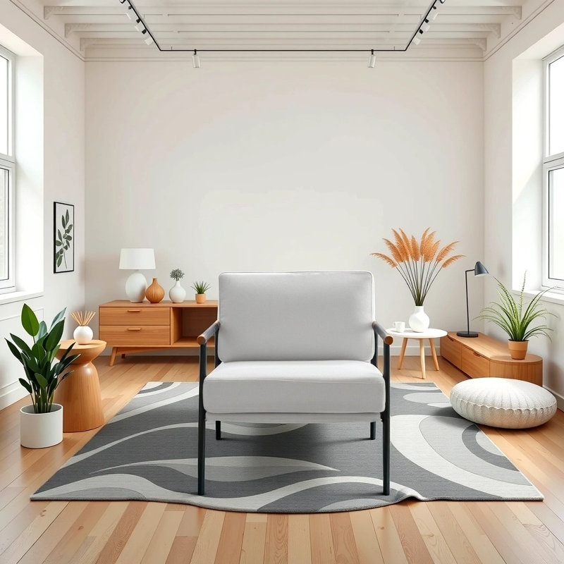 Chaise d'appoint Modern, Chenille blanche