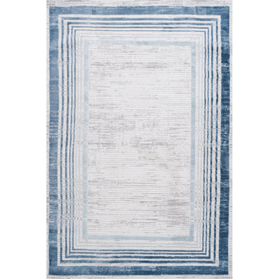 Tapis tissé et tissé en bleu 8 x 10 po