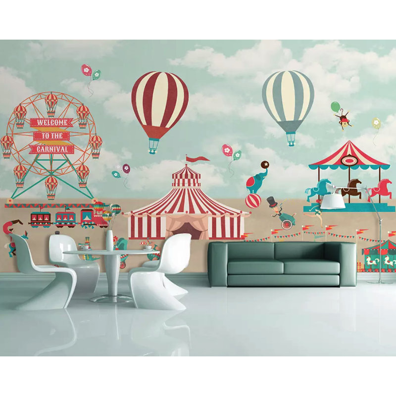 Papier peint Jaymon Red Circus Amusement Park, L 35 po x l 55 po