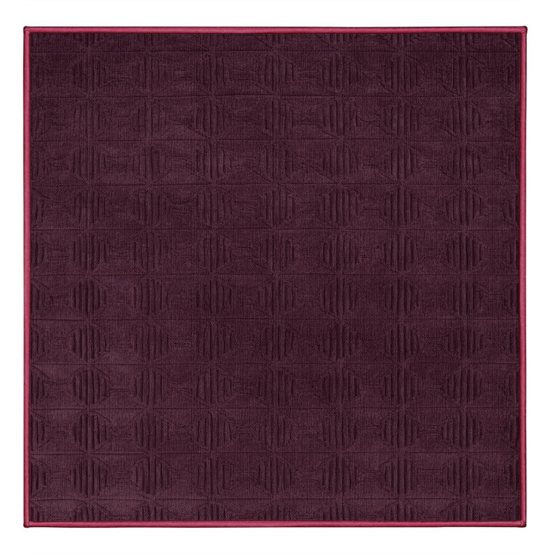 Tapis rouge en treillis lavable à la machine, Carré 5 pi