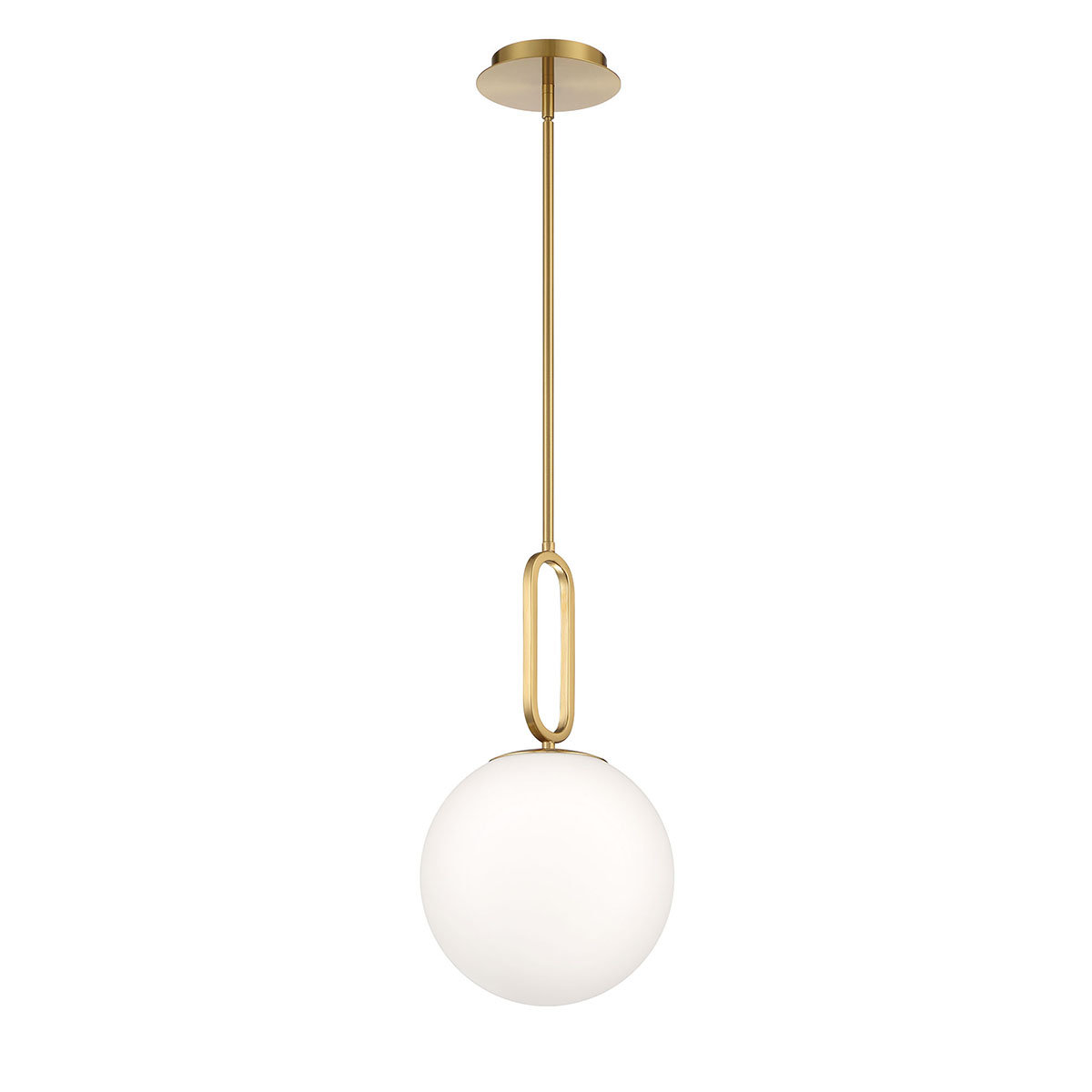 Single Light Glass Dimmable Pendant, Gold, 18.75" H x 9.75" W x 9.75" D