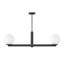 Lustre linéaire noir mat 2 lumières Oshra-936912168