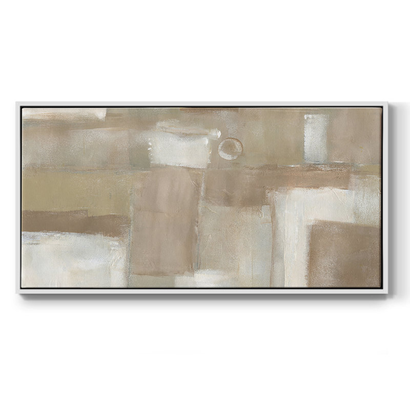 Neutral Expression II - Toile tendue avec cadre encadré - Prêt à accrocher, H 21 po x l 41 po, Argent argent