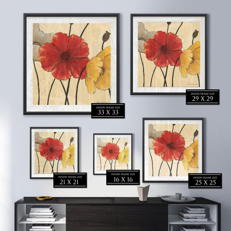 « await "fleuris ii », reproduction encadrée, H 22,5 po x l 22,5 po x P 1,5 po