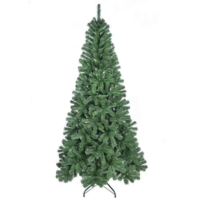 Arbre de Noël artificiel 8 pi avec 1136 pointes en PVC, structure articulée et support en métal - Arbre de Noël complet pour la décoration de bureau, d'appartement ou de fête