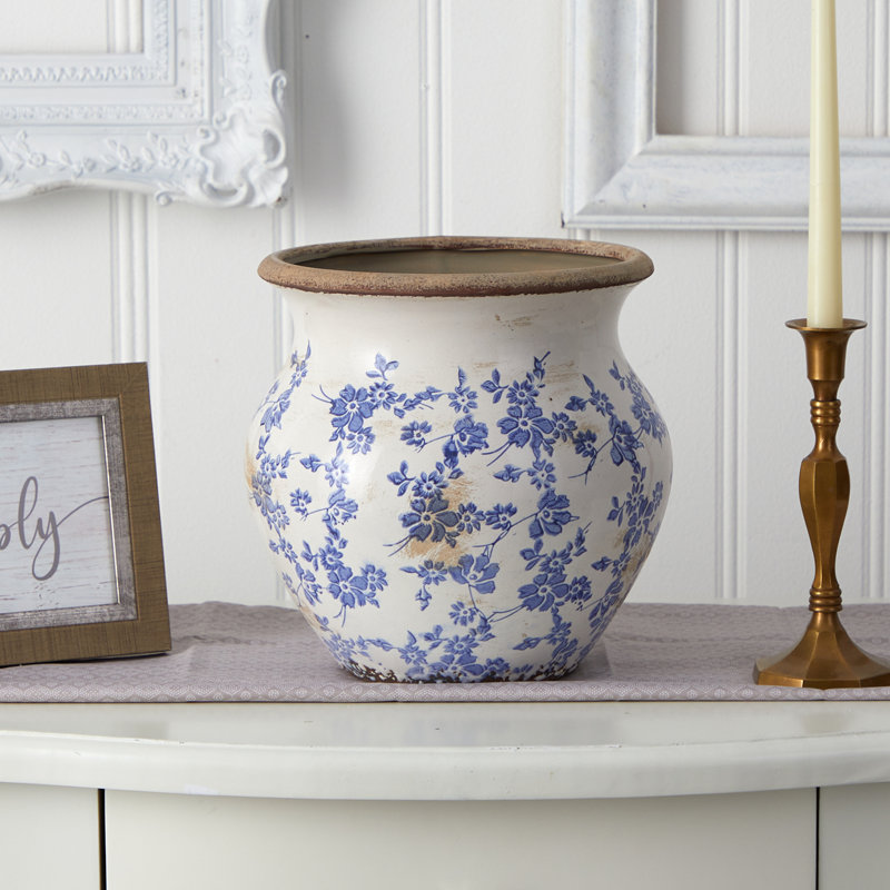 Vase de table en céramique, H 9,75 po x l 10,5 po x P 10,5 po