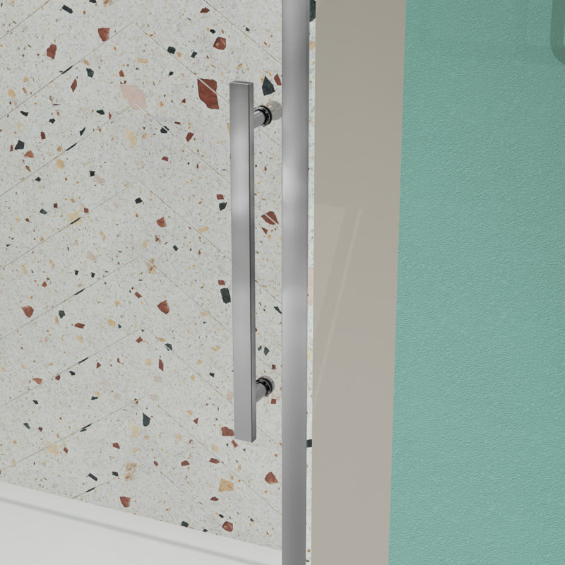 60" x 72" Chrome Tempered Glass Sliding Shower Door