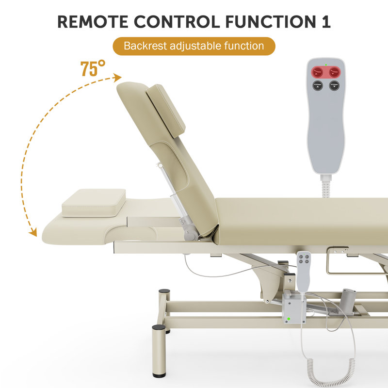 70.8" Full Electric Professional Massage Table with Adjustable Backrest and Height, Massage Bed For Facial, Eyelash, Tattoo, Podiatry Treatment Beauty