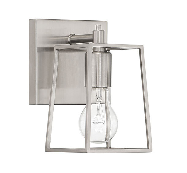 Mirso Armed Sconce, Brushed Polished Nickel