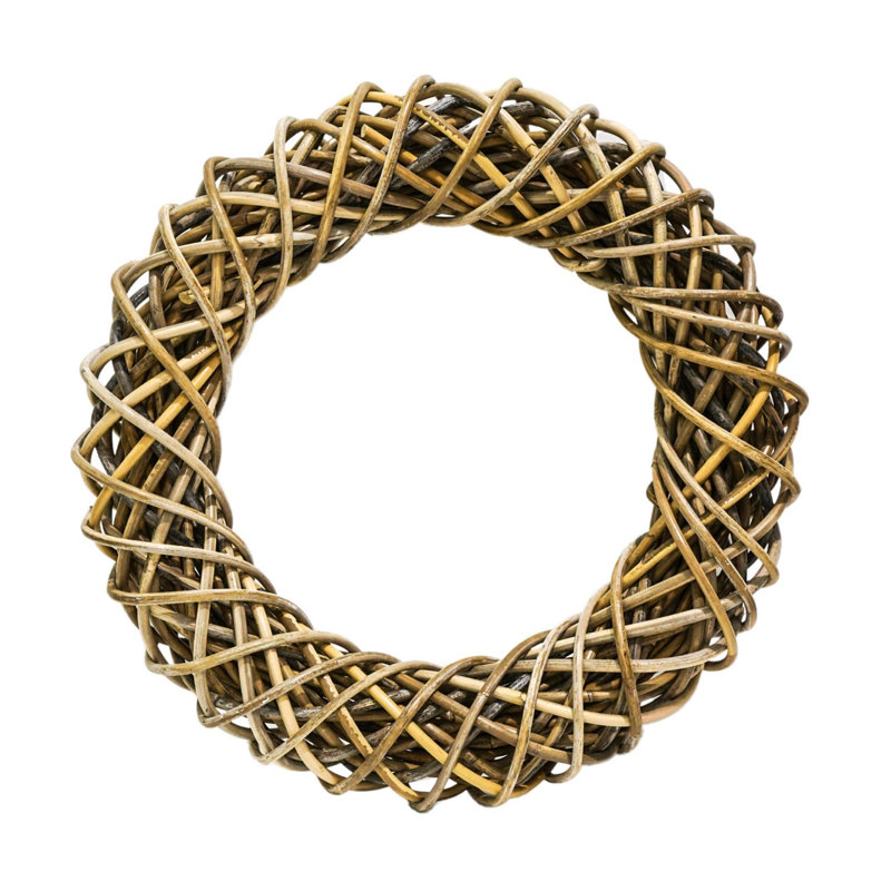 Natural Rattan Hand Finished Wreath, Brown, 50" H x 50" W x 10" D