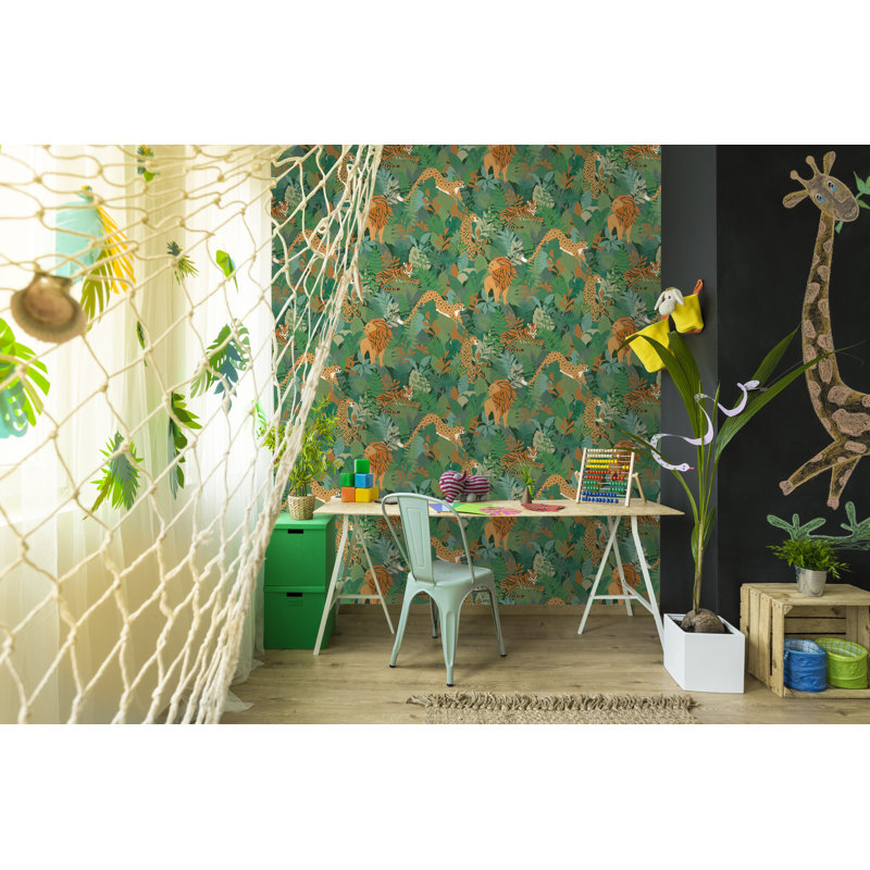 Freidin 53cm x 10.5cm Matte Wallpaper Roll, Green
