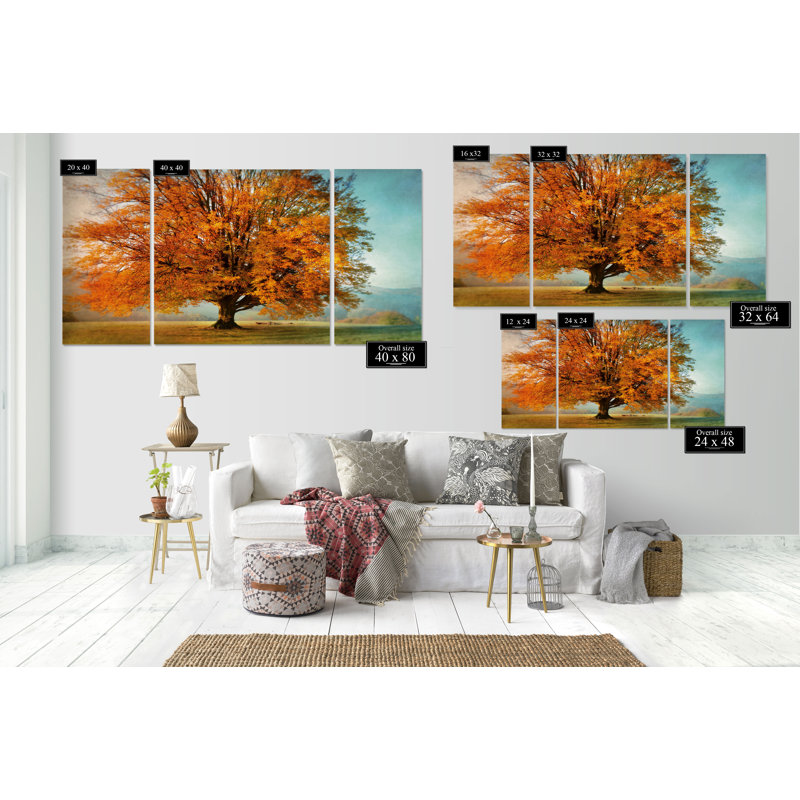 «Autumns Passion», image multi-pièces sur toile tendue, H 24 po x l 48 po x P 1,5 po
