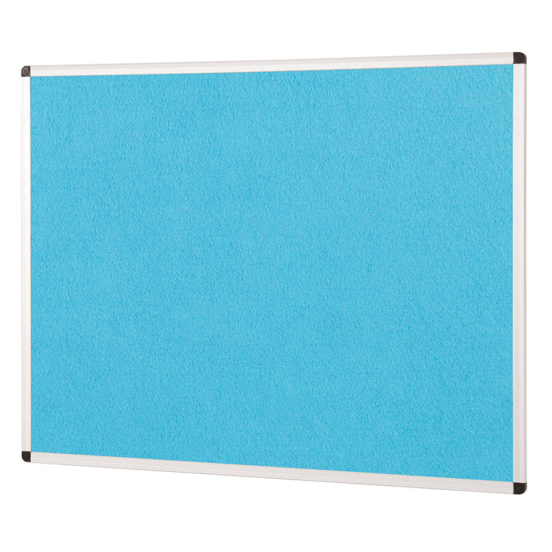 Wall Mounted Bulletin Board, 60 cm H x 90 cm W x 1.2 cm D, Cyan