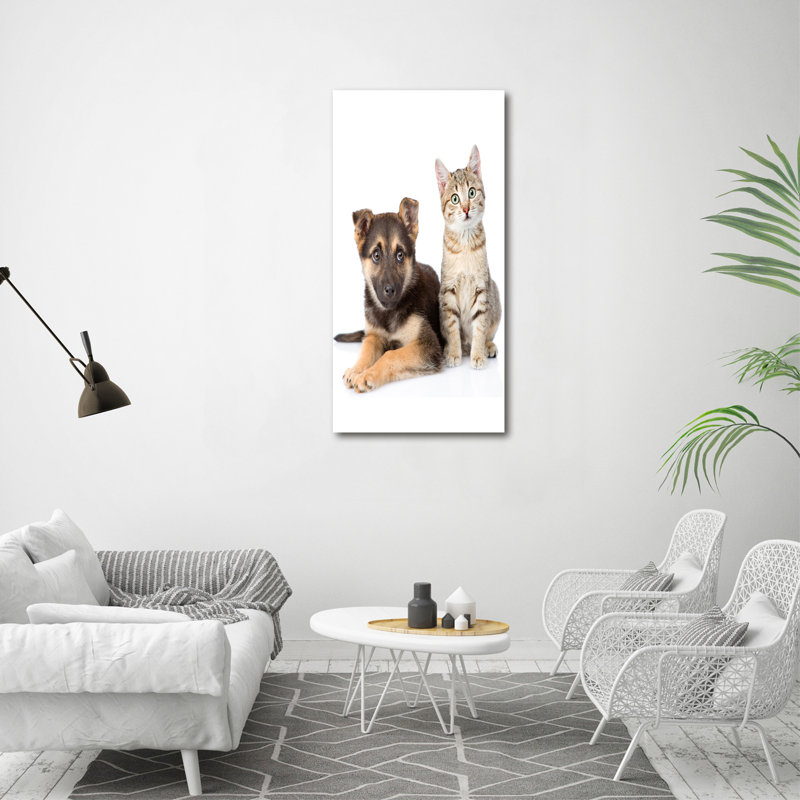 Dog And Cat - Wrapped Canvas Print