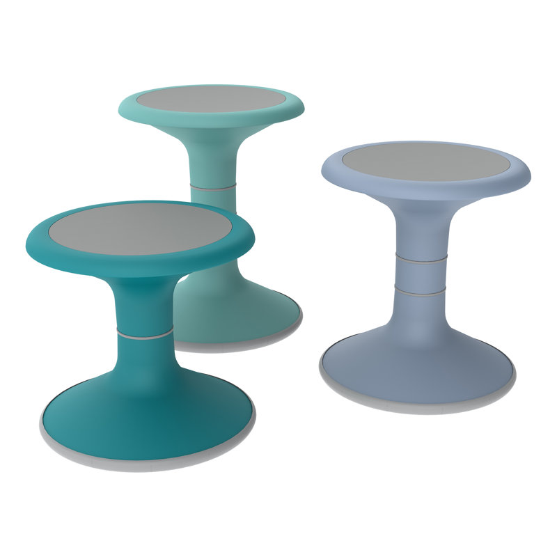 Tabouret Crossen Classroom, Bleu, H 14 po