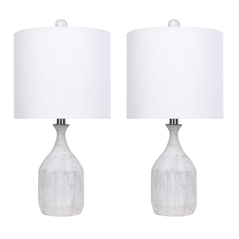 Lampe de table 21,5 po Fairstead, Blanc délavé, Blanc cassé