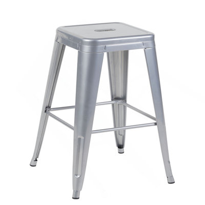 Tabouret à hauteur de comptoir 30 po, ensemble de 4 tabourets de bar en métal sans dossier, non empilable, amovible et facile à assembler, permettant d'économiser de l'espace pour un îlot de cuisine / bar / café / salle à manger