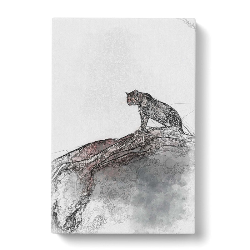 Leopard Upon The Rock In Abstract - Wrapped Canvas, 76cm H x 50cm W x 3cm D