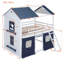 Low House Style Bunk Bed With Roof-405219897-405219898