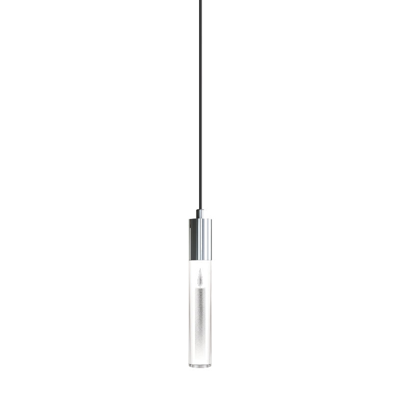 1 - Light Single Cylinder LED Pendant, Polished Chrome