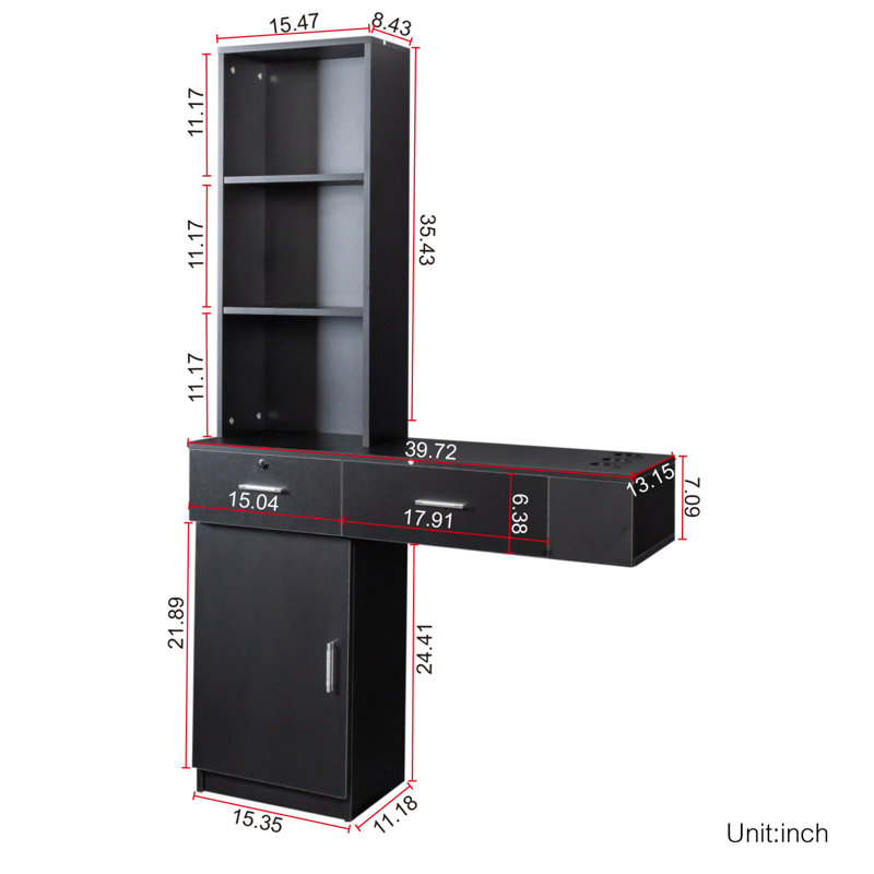 Vanity Desk With Multi-Layer Storage For Bedroom, Black