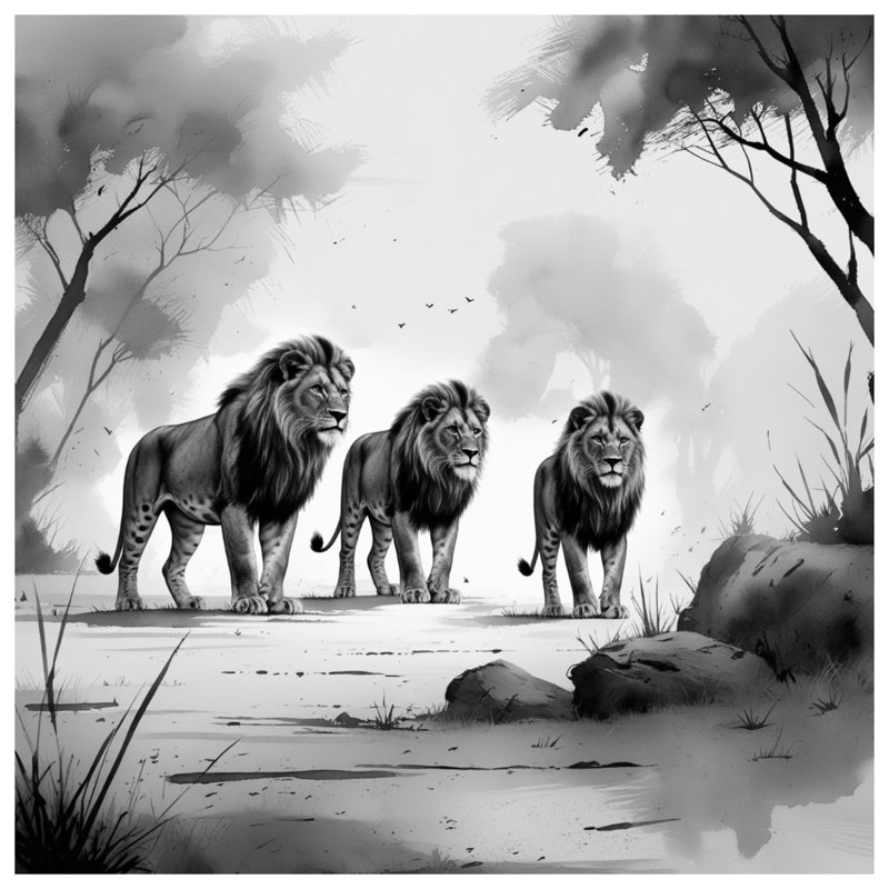 Rideau de douche Three Lions, L 70 po x H 84 po