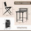 Ensemble bistro de patio pliable 3 pièces, mobilier d'extérieur durable avec structure en acier résistant à la rouille et fauteuils à sangles confortables