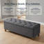 Repose-pieds de rangement de 47,5 po avec charnière de sécurité - Banc capitonné en lin - Capacité de 500 lb, Compartiment caché - Siège d'entrée, Repose-pieds de bout de lit, Décoration de salon - Assemblage facile-1822853873