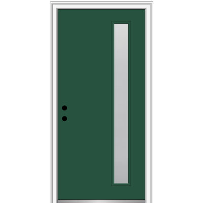 1-Lite Spotlight Fiberglass Painted Prehung Front Entry Door