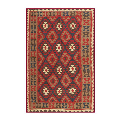 Tapis noir/orange/beige contemporain Jasonville