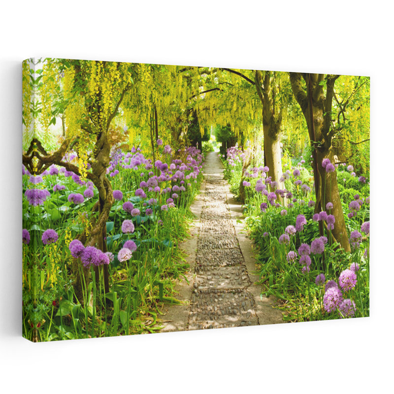 Laburnum arbres à Barnsley House, Gloucestershire, Angleterre, architecture abstraite, art floral, H 32 po x l 48 po