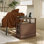 End Table With Charging Station, Narrow Side Table With USB Ports And Outlets, Small Table With Hidden Storage And Open Shelf For Living Room, Brown