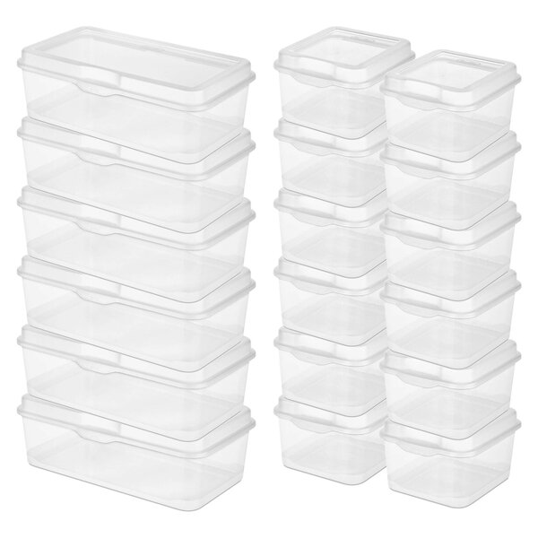 Sterilite 18038612 Plastic FlipTop Latching Storage Box Container, Clear - 24 pack