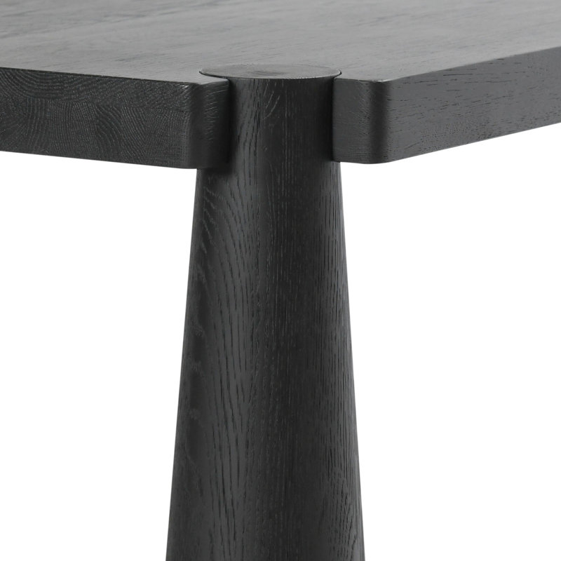 Atrop 102" Oak Wood Dining Table, Black