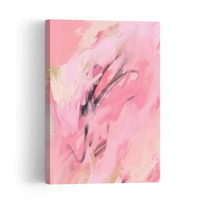 Impression d'art mural abstraite rose, onirique et expressionniste
