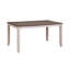 Ensemble de repas de 5 pièces pour se détendre - Table rectangulaire en bois avec 4 chaises, assises en tissu gris-blanc et brun, style décontracté.