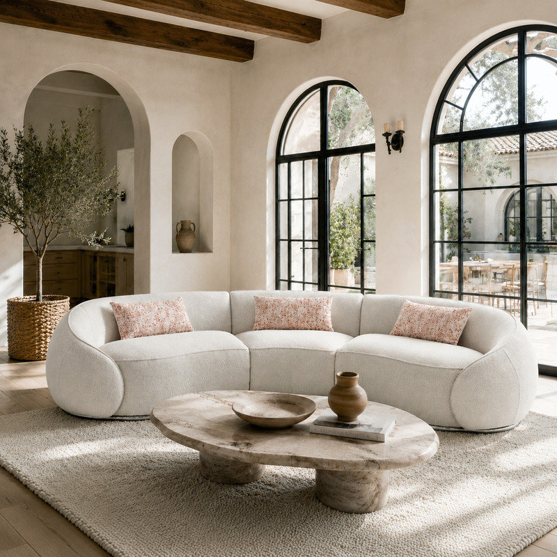 Canapé modulaire Boucle, 29" H x 185" W x 37" D