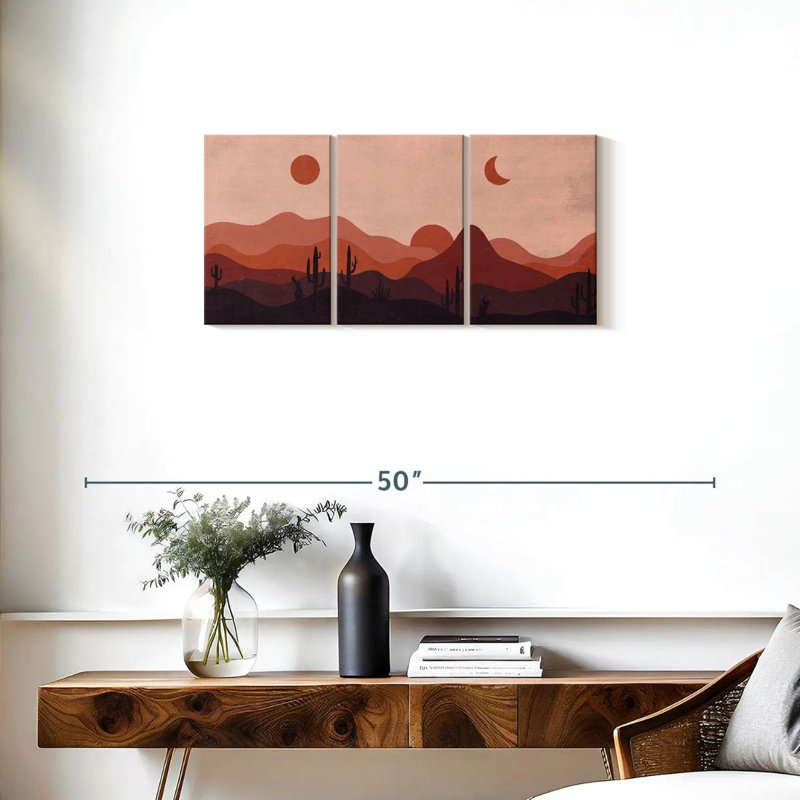 Désert de paysages abstraits, impression sur toile, H 32 po x l 15 po x P 1,25 po