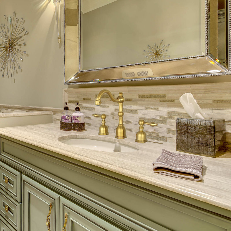 Widespread 2-handle Bathroom Faucet, Brushed Gold