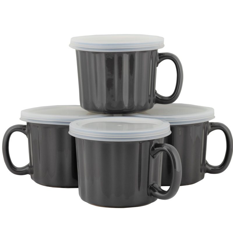 Infinity Stoneware Soup Mug, Charcoal Gray