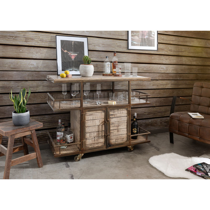 Heavy Industry Solid Wood Kitchen Cart, Brown