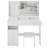 41" Large Size Left Drawer Desktop Vanity Table+Cushioned Stool Dresser Set, 2 AC+2 USB Power Station, Hair Dryer Stand, Extra Large Touch Control LED Mirror, 3-Color Switch, EPA, GCC, UL Certificate-878710721