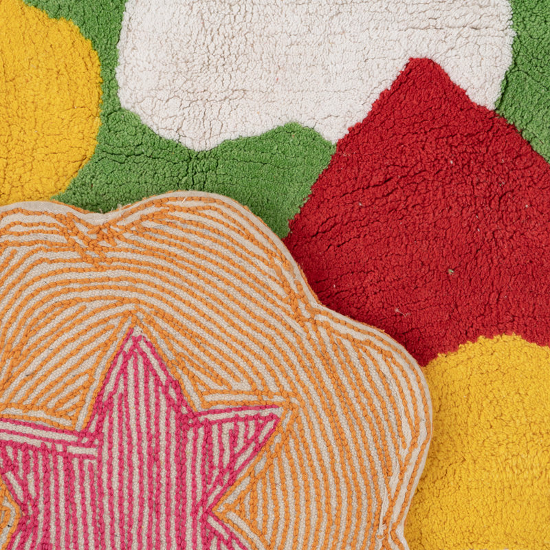 Lolas Floral Cotton 150cm X 150cm Area Rug