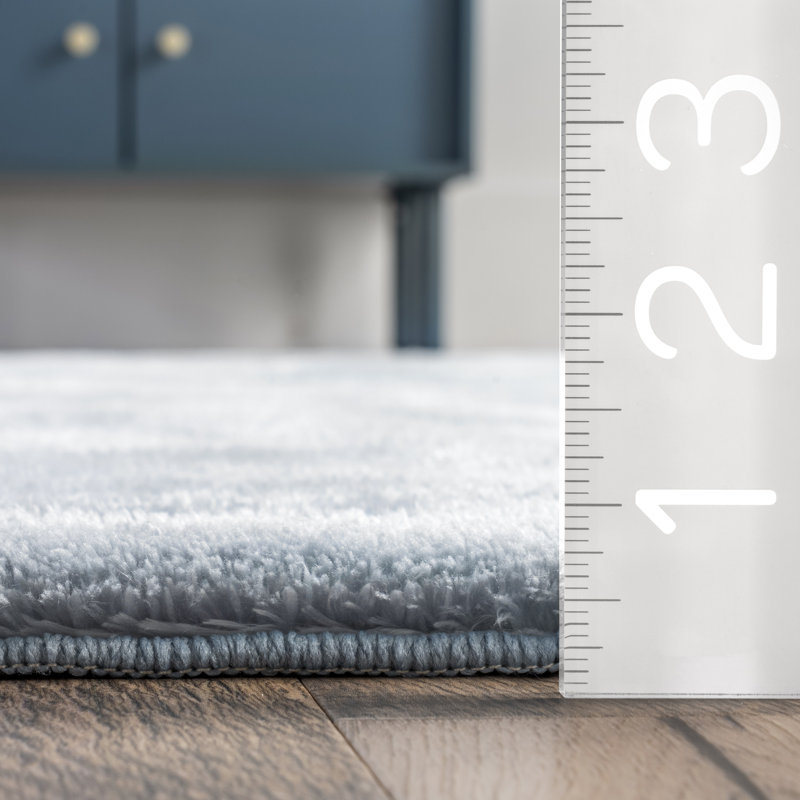 Loni Solid Machine Washable Runner Shag Rug for Living Room Bedroom Dining Room Nursery Entryway Hallway, Rectangle 2' x 3'